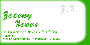 zeteny nemes business card